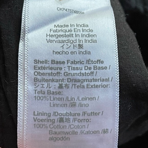 Madewell NWT 100% Linen Sweetheart Bralette Size 12 in True Black - Picture 5 of 8